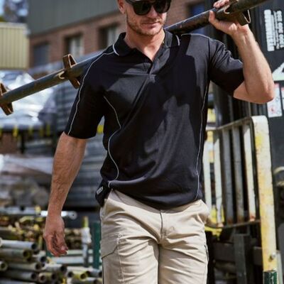 Cool Mesh Polo with Reflective Piping Thumbnail